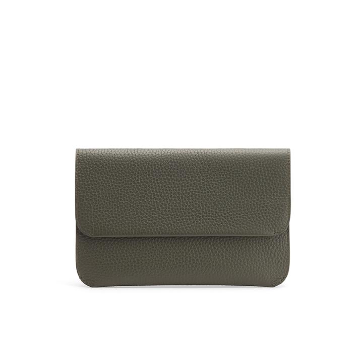 Women's System Flap Bag In Dark Olive | Pebbled Leather By Cuyana