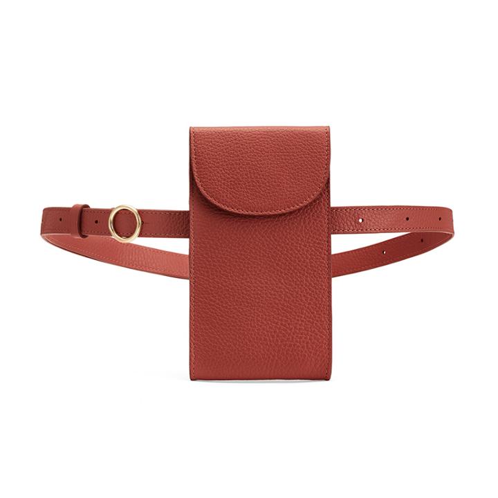 Women's Convertible Belt Bag In Rust | Pebbled Leather By Cuyana