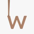 Women's Letter Charm In Cappuccino/ecru | Size: W | Pebbled Leather By Cuyana