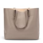 Women's Classic Structured Leather Tote Bag In Stone/blush Pink | Pebbled Leather By Cuyana