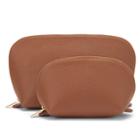 Women's Leather Travel Case Set In Caramel | Pebbled Leather By Cuyana