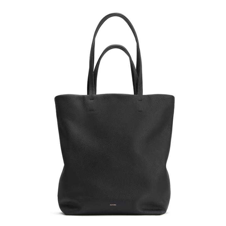 Women's Tall Easy Tote Bag In Black | Size: Tall | Pebbled Leather By Cuyana