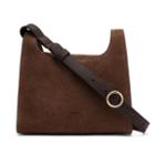 Women's Mini Double Loop Bag In Chocolate | Suede & Smooth Leather By Cuyana