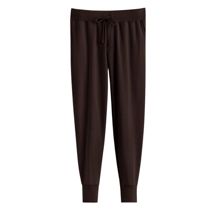 Women's French Terry Tapered Lounge Pant In Chocolate | Size: Large | Organic French Terry By Cuyana