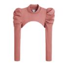 Women's French Terry Puff Sleevelette In Rose | Size: Large | Organic French Terry By Cuyana