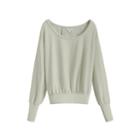 Women's French Terry Boatneck Sweatshirt In Sage | Size: Large | Organic French Terry By Cuyana