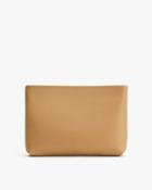 Women's Small Zipper Pouch In Biscuit | Pebbled Leather By Cuyana