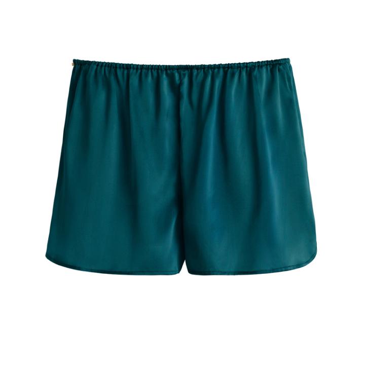 Women's Washable Charmeuse Shorts In Blue Jade | Size: Large | Washable Charmeuse Silk By Cuyana