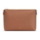 Women's System Zipper Pouch Insert In Caramel | Size: Large | Pebbled Leather By Cuyana