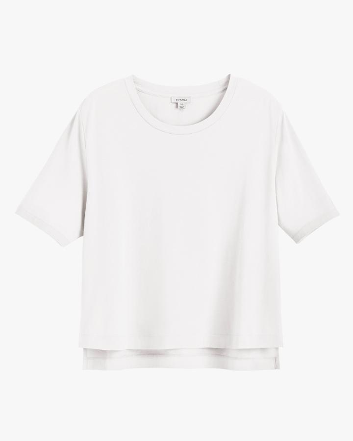 Women's Pima Cropped Tee In White | Size: Medium | Organic Pima Cotton By Cuyana