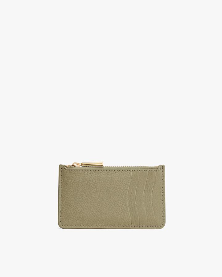 Women's Zip Cardholder In Sage | Pebbled Leather By Cuyana