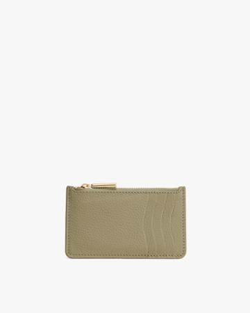 Women's Zip Cardholder In Sage | Pebbled Leather By Cuyana
