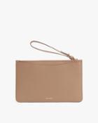 Women's Slim Wristlet Wallet In Cappuccino | Pebbled Leather By Cuyana