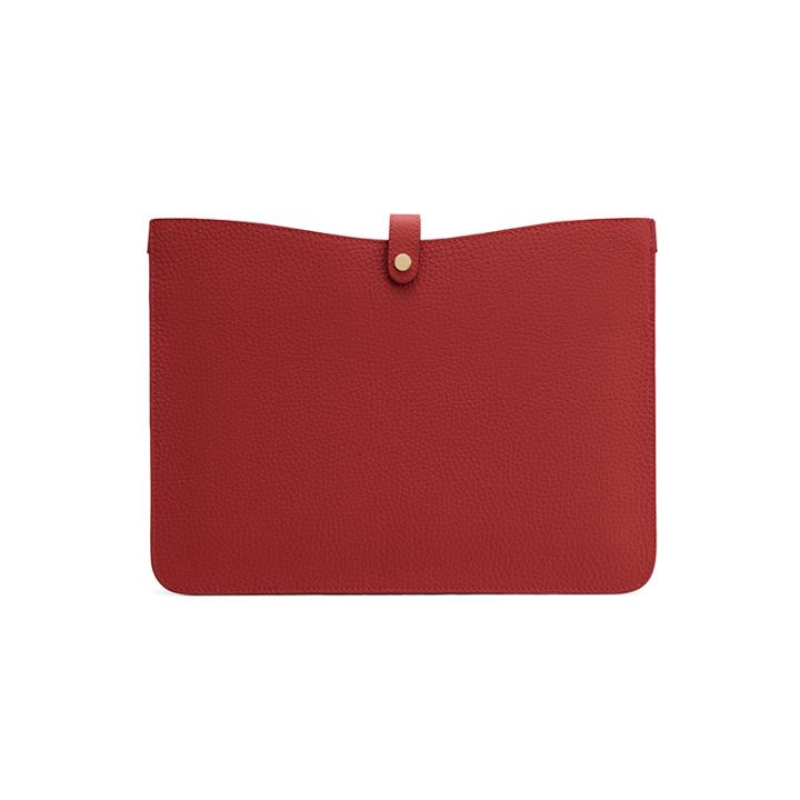 Women's System Laptop Sleeve In Poppy | Size: 13 | Pebbled Leather By Cuyana