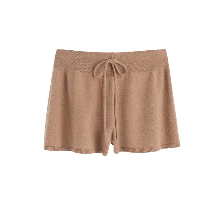 Women's Shorts In Camel | Size: Large | Single-origin Cashmere By Cuyana