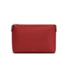 Women's System Zipper Pouch Insert In Poppy | Size: Large | Pebbled Leather By Cuyana