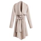 Women's Short Wrap Coat In Beige | Size: Medium/large | Wool Cashmere By Cuyana