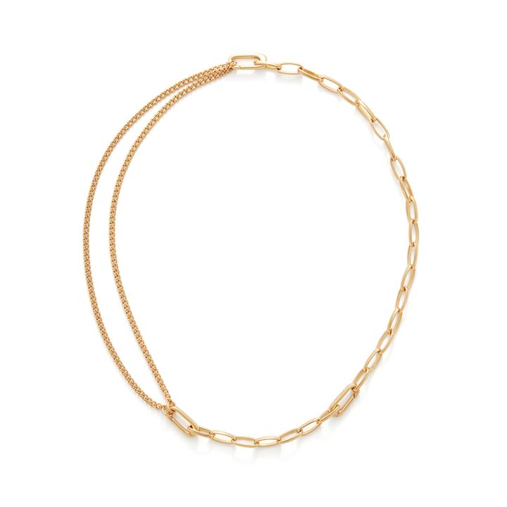 Women's Double Chain Necklace In Gold | 14k Gold Plated By Cuyana