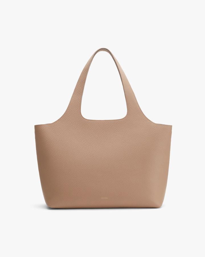 Women's System Tote Bag In Cappuccino | Size: 13 | Pebbled Leather By Cuyana