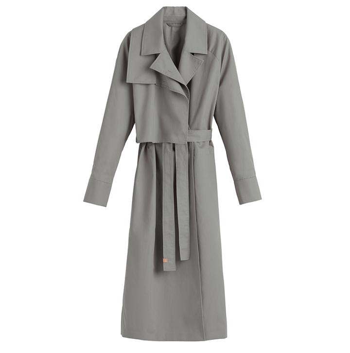 Women's Relaxed Trench In Steel Green | Size: Large | Cotton Blend By Cuyana
