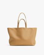 Women's Classic Easy Tote Bag In Biscuit | Pebbled Leather By Cuyana
