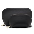 Women's Leather Travel Case Set In Black | Pebbled Leather By Cuyana