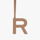 Women's Letter Charm In Cappuccino/ecru | Size: R | Pebbled Leather By Cuyana