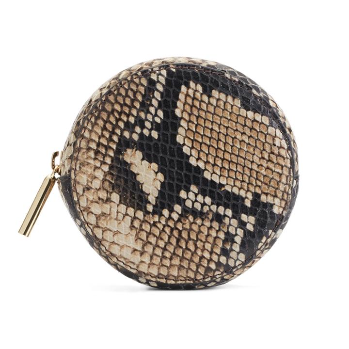 Women's Circle Pouch Add-on In Natural Snake | Snake-embossed By Cuyana