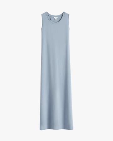 Women's Drape-back Dress In Dusk Blue | Size: Large | Pima Modal Spandex Blend By Cuyana