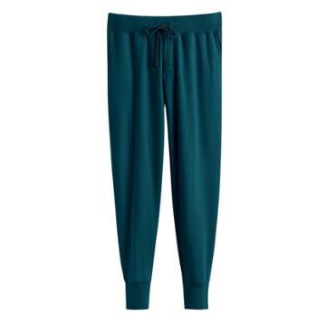 Women's French Terry Tapered Lounge Pant In Blue Jade | Size: Large | Organic French Terry By Cuyana