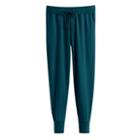 Women's French Terry Tapered Lounge Pant In Blue Jade | Size: Large | Organic French Terry By Cuyana