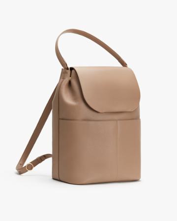 Women's Leather Backpack In Brown | Size: 16 | Pebbled Leather By Cuyana