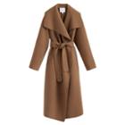 Women's Wool Draped Collar Coat In Camel | Size: Medium | Recycled Wool By Cuyana
