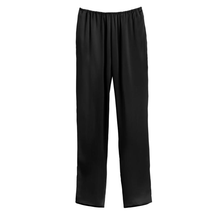 Women's Washable Charmeuse Tapered Pant In Black | Size: Large | Washable Charmeuse Silk By Cuyana