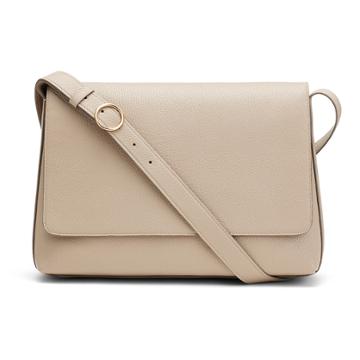 Women's Messenger Bag 13-inch In Stone | Pebbled Leather By Cuyana