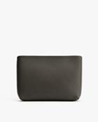 Women's Mini Zipper Pouch In Dark Olive | Pebbled Leather By Cuyana