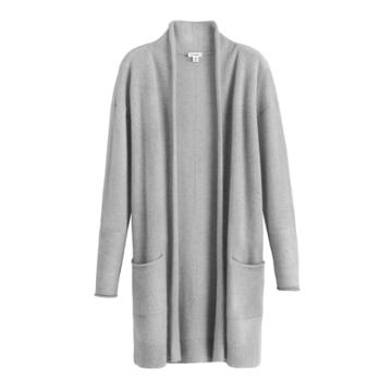 Women's Long Cardigan In Light/grey | Size: S/m | Single-origin Cashmere By Cuyana