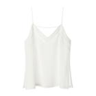 Women's Silk Cami Top In White | Size: Large | Crepe De Chine Silk By Cuyana