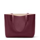 Women's Small Classic Structured Tote Bag In Merlot/blush Pink | Pebbled Leather By Cuyana