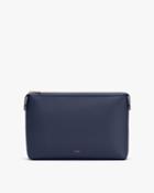 Women's System Zipper Pouch Insert In Navy/storm | Size: Large | Pebbled Leather By Cuyana