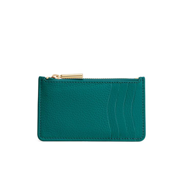 Women's Zip Cardholder In Emerald | Pebbled Leather By Cuyana