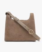 Women's Mini Double Loop Bag In Beige | Suede & Smooth Leather By Cuyana