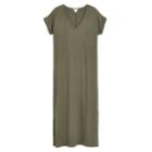 Women's V-neck Midi Dress In Olive | Size: Medium | Cotton Modal Blend By Cuyana