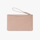 Women's Slim Wristlet Wallet In Soft Rose | Pebbled Leather By Cuyana