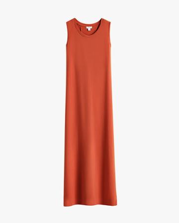 Women's Drape-back Dress In Paprika | Size: Large | Cotton Modal Blend By Cuyana