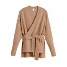 Women's Recycled Soft Wrap Sweater In Camel | Size: Large | Cashmere By Cuyana