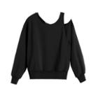 Women's French Terry Layered Sweatshirt In Black | Size: Xs | Organic French Terry By Cuyana
