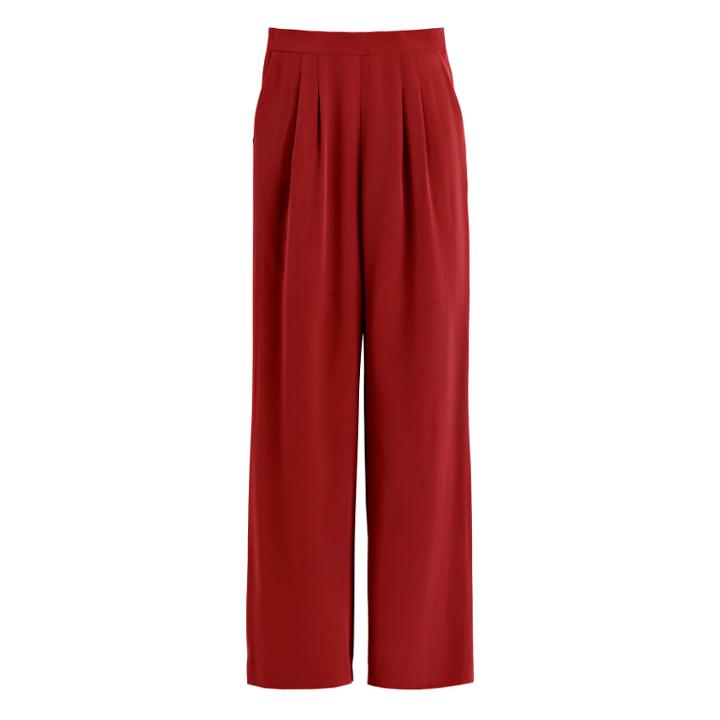 Women's Silk Wide-leg Pant In Poppy | Size: Large | Washable Silk By Cuyana