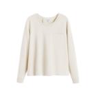 Women's French Terry Pleat-back Sweatshirt In Ecru | Size: Large | Organic French Terry By Cuyana