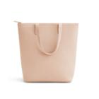 Women's Tall Structured Leather Zipper Tote Bag In Blush Pink | Pebbled Leather By Cuyana